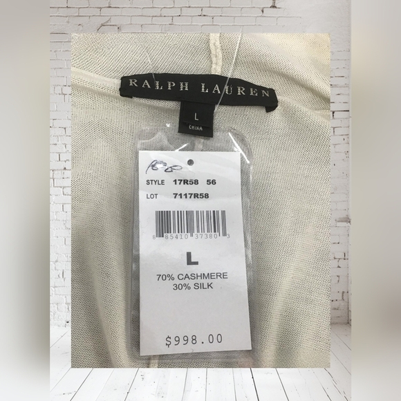 NWT Ralph LAUREN Cashmere Silk Sweater, Black Label - Picture 4 of 4
